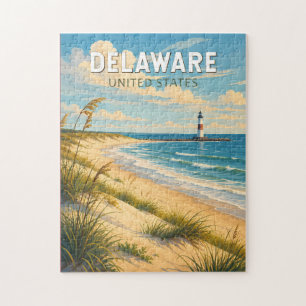 Delaware Illustration Travel Art Vintage Jigsaw Puzzle