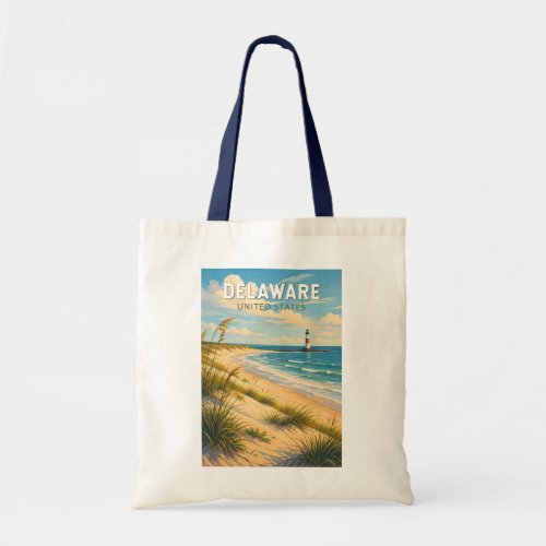 Delaware Illustration Travel Art Vintage Tote Bag