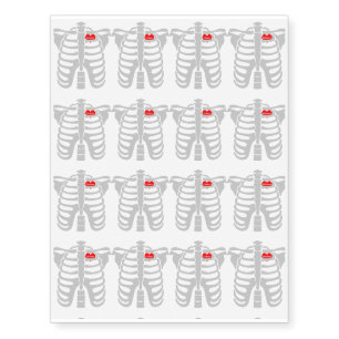 Delaware In Heart Skeletons Halloween Funny Temporary Tattoos