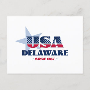Delaware in Red, White, and Blue Postcard