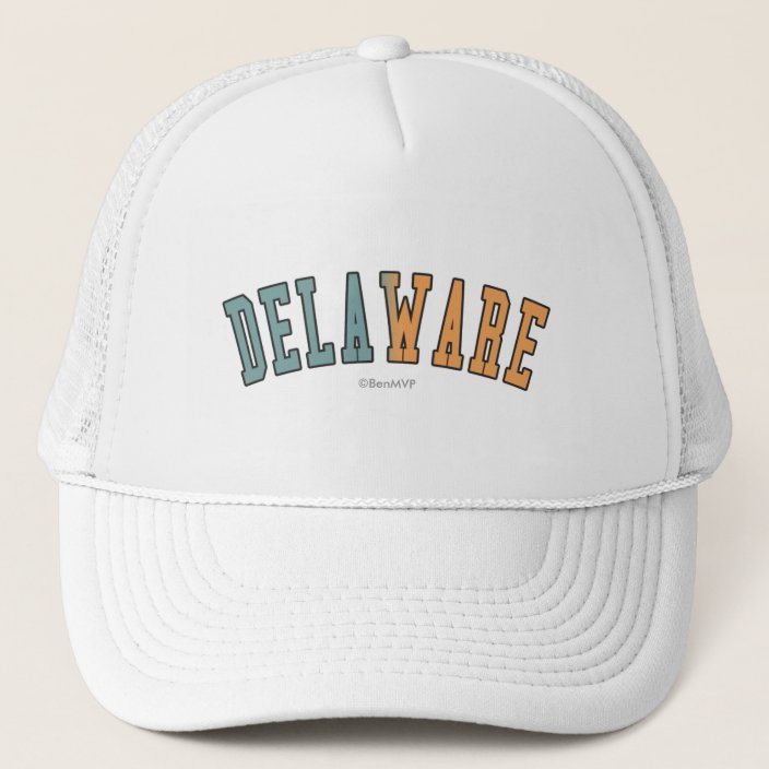 Delaware in State Flag Colors Mesh Hat