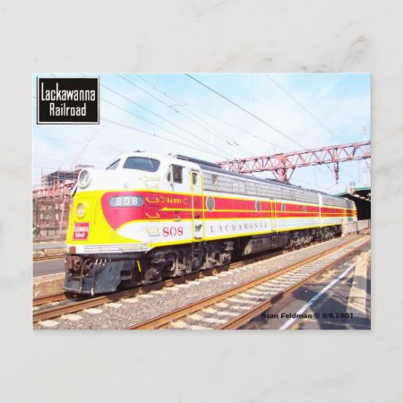 Delaware Lackawanna And Western Locomotive 808 Postcard