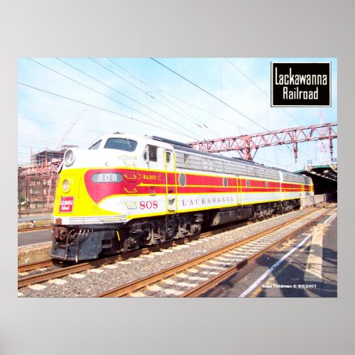 Delaware Lackawanna and Western Locomotive 808 Poster