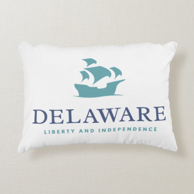 Delaware Liberty and Independence Decorative Pillow (Front)