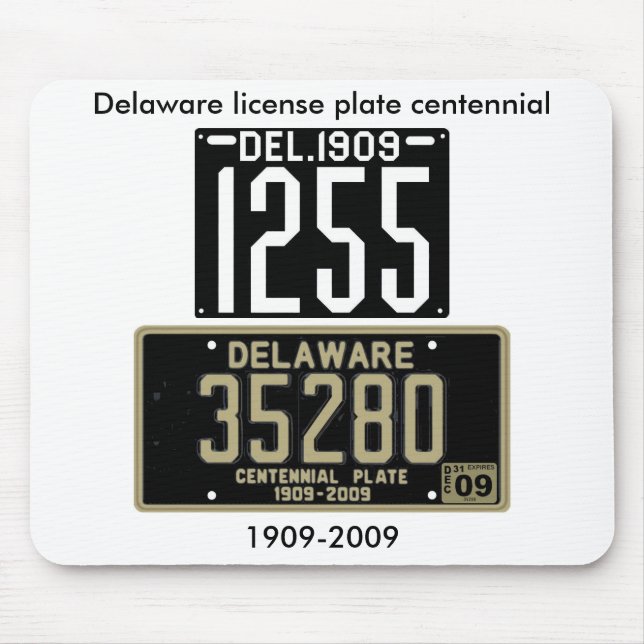 Delaware license plate centennial mouse pad (Front)