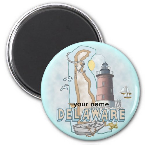 Delaware Lighthouse custom name magnet