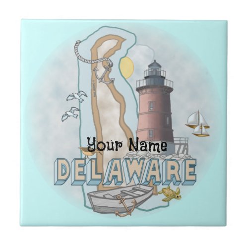 Delaware Lighthouse custom name tile