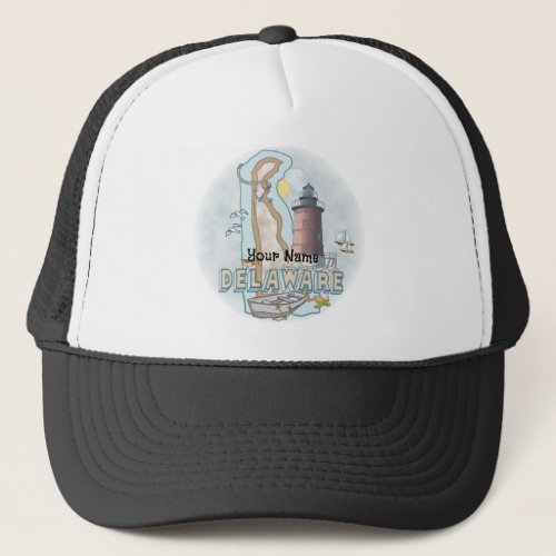 Delaware Lighthouse custom name Trucker Hat