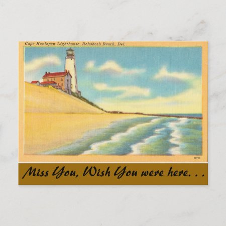Delaware, Lighthouse, Rehoboth Beach Postcard