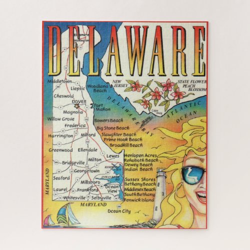 Delaware Map 16x20 Jigsaw Puzzle