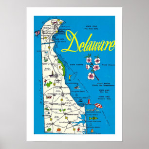Delaware Map 20x28 Poster Print