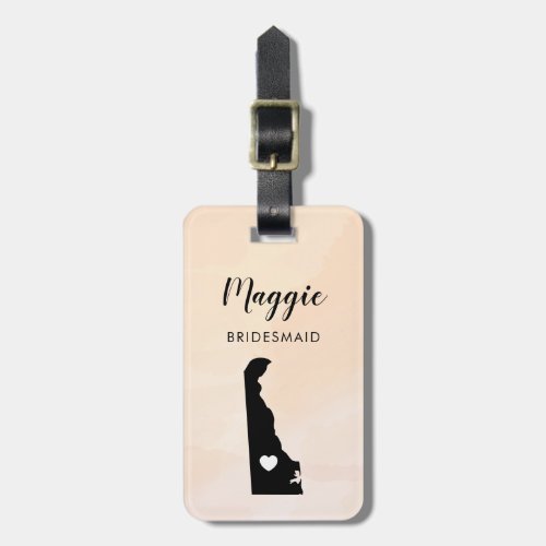 Delaware Map Luggage Tag Wedding Party Welcome Luggage Tag