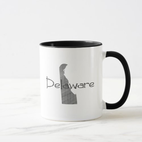 Delaware Map Shaped Vintage Gray Chalkboard Mug