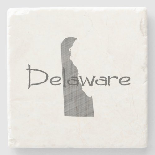 Delaware Map Shaped Vintage Gray Chalkboard Stone Coaster