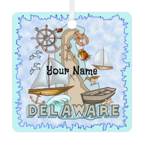 Delaware Metal Ornament