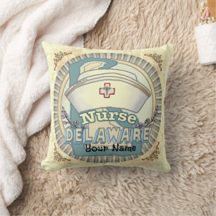 Delaware Nurse Throw Pillow