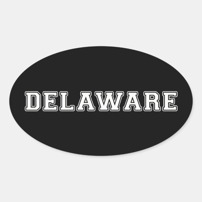 Delaware Oval Sticker (Front)