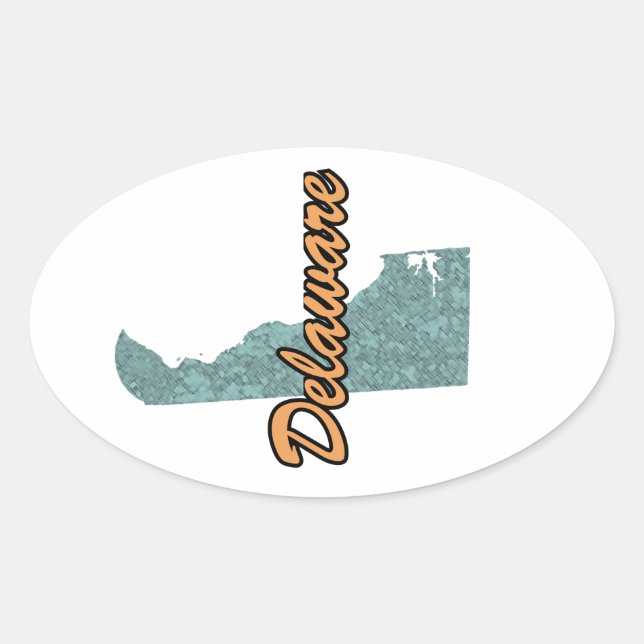 Delaware Oval Sticker (Front)
