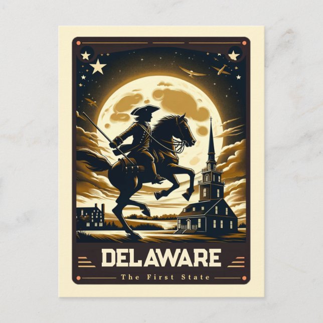 Delaware | Patriotic Spirit Vintage Postcard (Front)