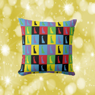 Delaware Pop Art State Pattern Throw Pillow