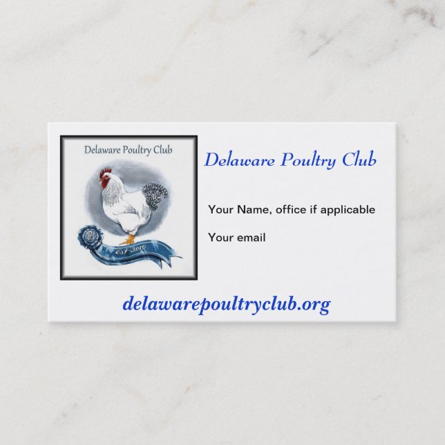 Delaware Poultry Club Business Cards (Front)