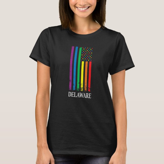 Delaware Pride Month Pride Flag LGBT Community LGB T-Shirt (Front)