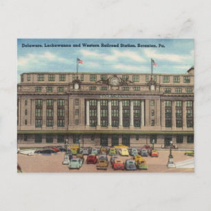 Delaware Railroad Station, Scranton Pennsylvania Postcard