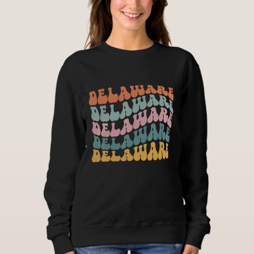 Delaware Retro Groovy America US State Vintage 70s Sweatshirt