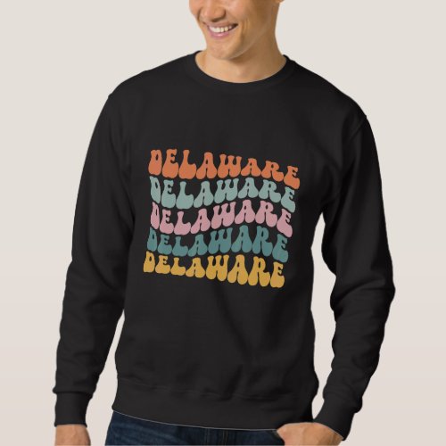 Delaware Retro Groovy America US State Vintage 70s Sweatshirt