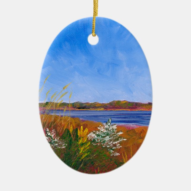 Delaware River Ceramic Ornament (Front)