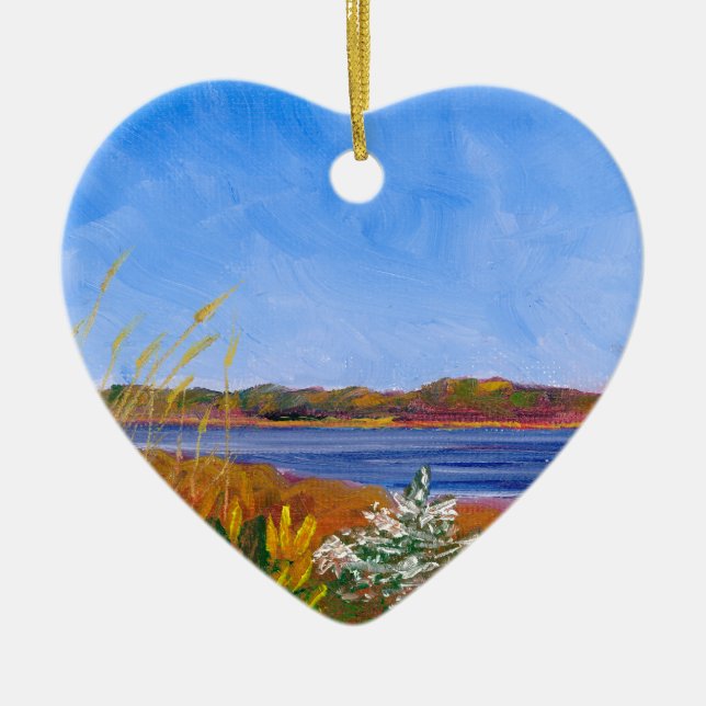 Delaware River Ceramic Ornament (Front)