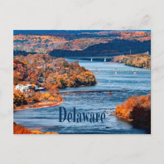 Delaware River Fall Leaves Postcard