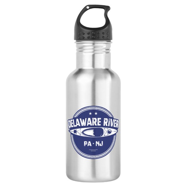 Delaware River Kayaking Stainless Steel Water Bottle (Front)
