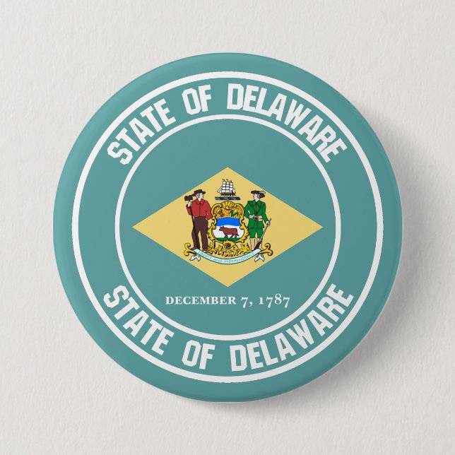 Delaware Round Emblem Button (Front)
