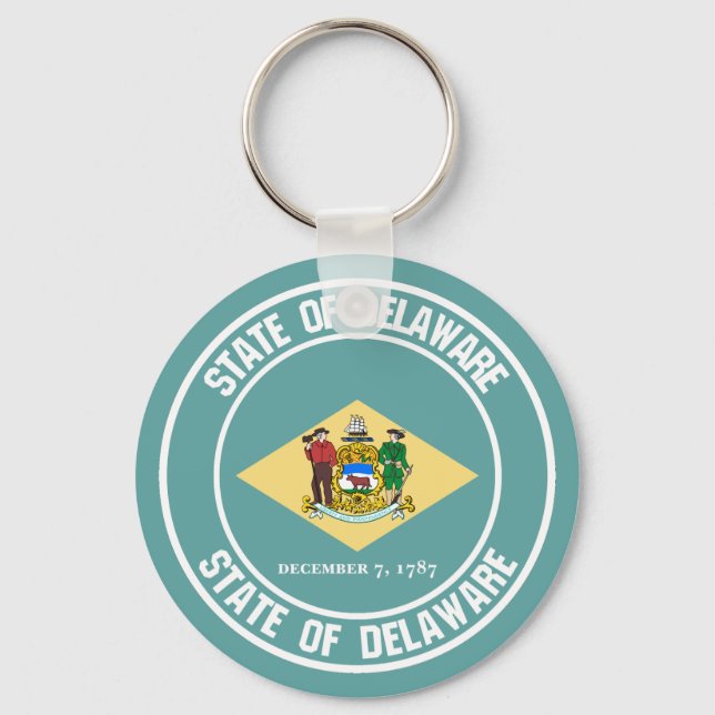 Delaware Round Emblem Keychain (Front)