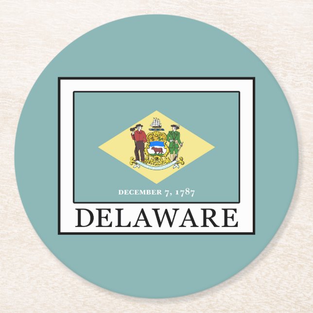 Delaware Round Paper Coaster (Front)