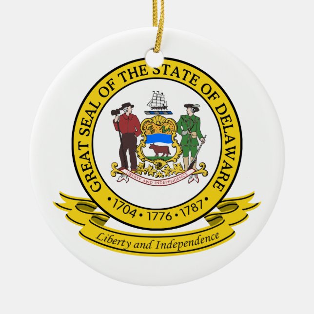 Delaware Seal Ceramic Ornament (Front)