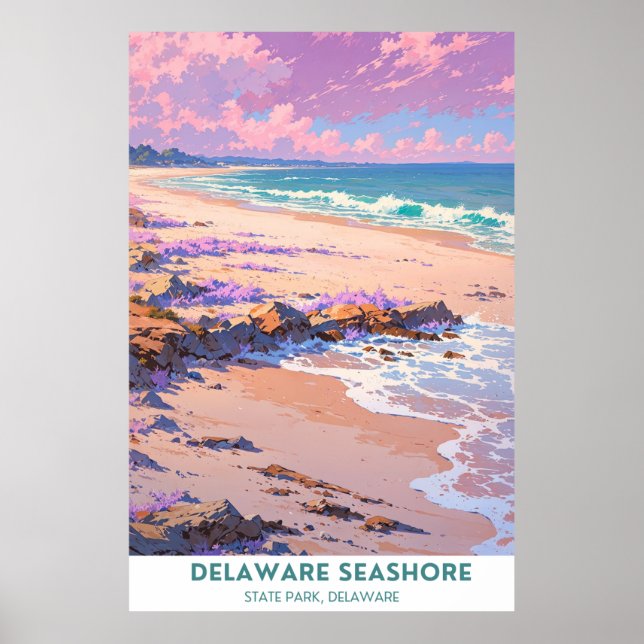 Delaware Seashore, Beautiful Delaware Beach Poster (Front)