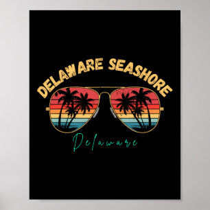 Delaware Seashore Delaware Souvenir Surfboard Poster