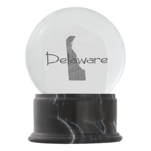 Delaware Shaped Vintage Grey Chalkboard Name Snow Globe