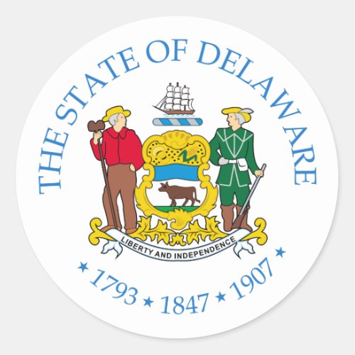 Delaware sign classic round sticker