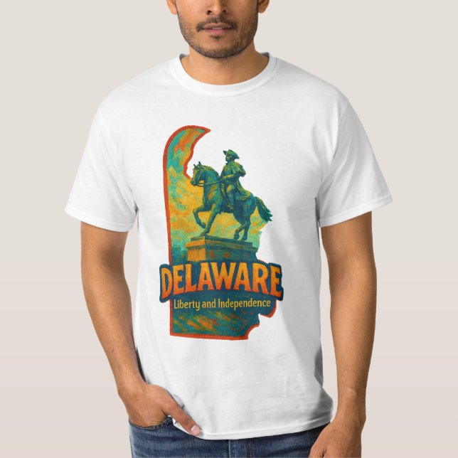 Delaware State Artistic T-Shirt – Oil Paint... (Front)