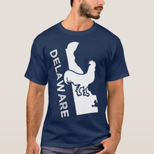 Delaware State Bird Blue Hen Chicken Proud Art T_Shirt