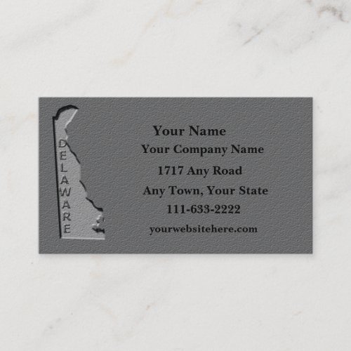 Delaware State Business card  carved stone look