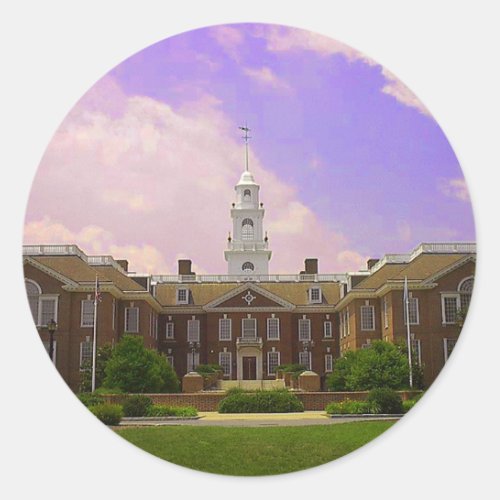 Delaware State Capital Classic Round Sticker