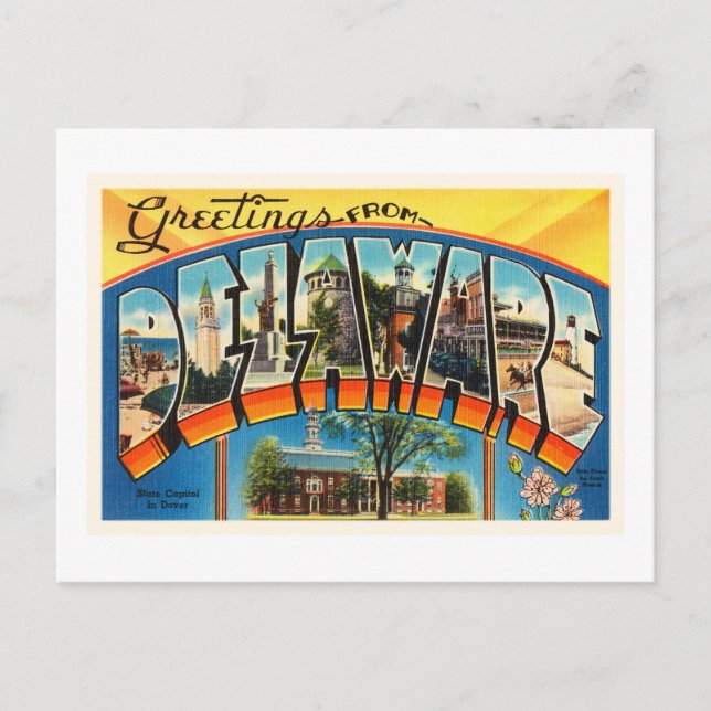 Delaware State DE Old Vintage Travel Postcard- Postcard (Front)