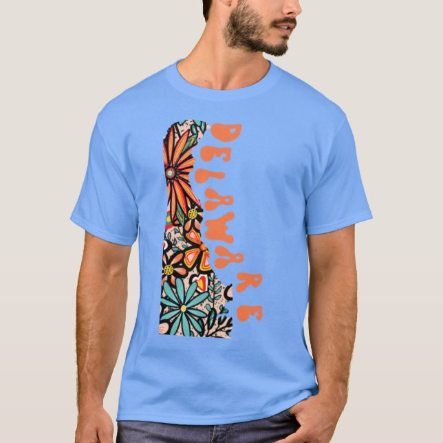 Delaware State Design Artist Designed Illustration T-Shirt (Front)