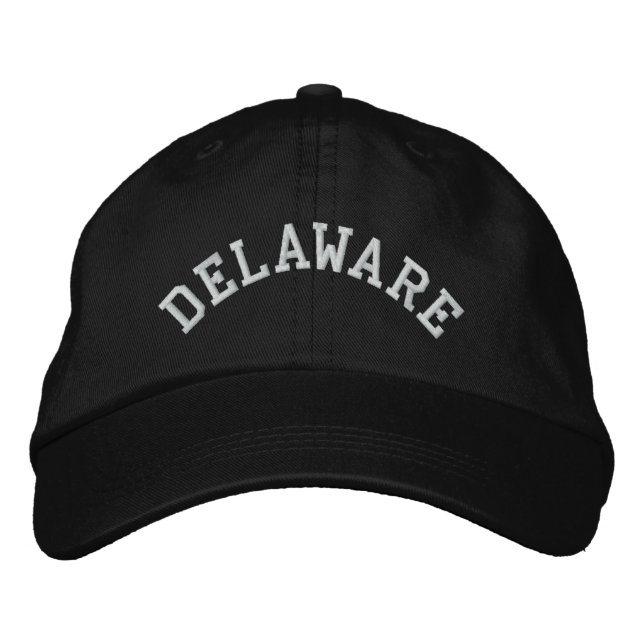 Delaware State Embroidered Baseball Hat (Front)