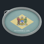 Delaware State Flag Belt Buckle<br><div class="desc">Patriotic Delaware state flag.</div>
