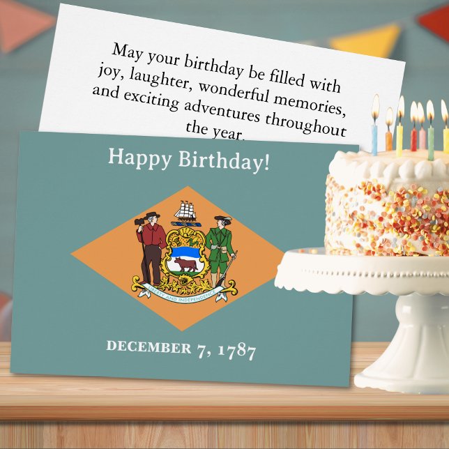 Delaware State Flag Birthday Cards (Creator Uploaded)
